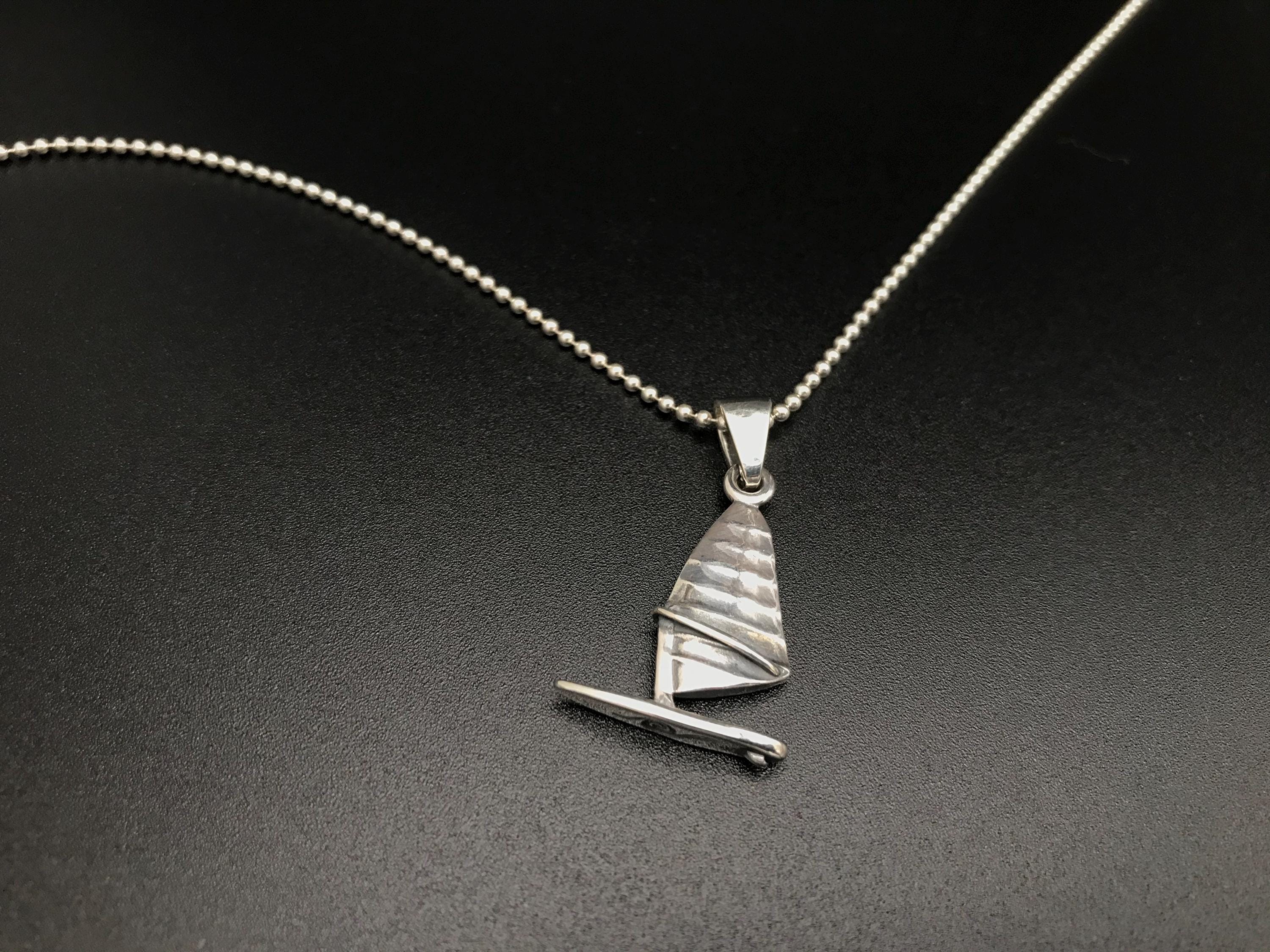 Pendentif Planche à Voile En étain Anglais – Fait Main, Environ 4,5 Cm, Avec Cordon Ciré 61 Cm - 7