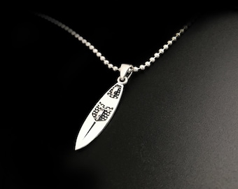 Directional Kitesurf board in Silver 925 on sport chain