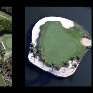 Personalized 3 Letter Golf Print made from aerial photos of sand traps Size 10x21