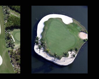 Personalized 3 Letter Golf Print made from aerial photos of sand traps Size 10x21