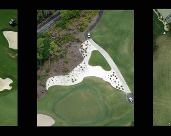 Personalized 3 Letter Golf Print made from aerial photos of sand traps Size 10x21