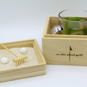 Wood Box Golf Mug Zen Garden