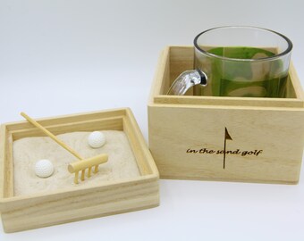 Wood Box Golf Mug Zen Garden