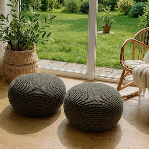 Patrón de ganchillo para puf decorativo Alaska. Tutorial de ganchillo para puf, otomana, reposapiés, decoración del hogar, almohada, puf tipo puf, cojín de suelo.