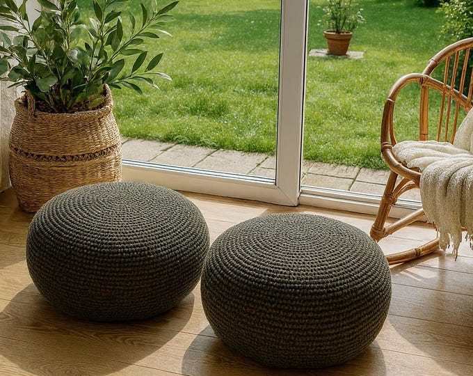 CROCHET PATTERN Alaska Decorative Pouf Diy Tutorial Crochet Pouf Poof, Ottoman, Footstool, Home Decor, Pillow, Bean Bag, Floor cushion