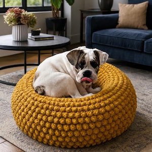 HAAKPATROON Video-tutorial DIY-tutorial Gehaakte poef, huisdierbed, hondenmand, poef, poef, voetenbank, kussen, zitzak, vloerkussen