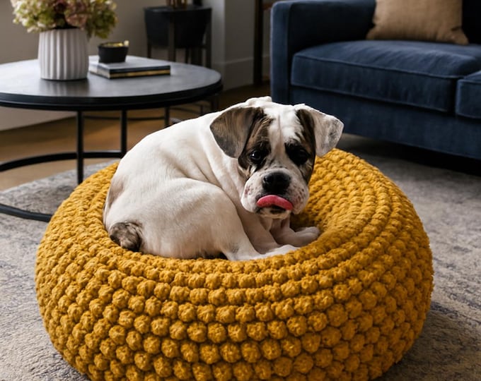 CROCHET PATTERN Video Tutorial Diy Tutorial Crochet Pouf, Pet Bed, Dog Bed, Poof, Ottoman, Footstool, Pillow, Bean Bag, Floor cushion