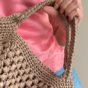MOTIF AU CROCHET Sac Valencia au crochet, sac fourre-tout au crochet, sac à main pour femme, sac shopping, sac d'été, sac de plage, sac à main