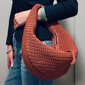 PATRON AU CROCHET Sac en laine au crochet Sac à main au crochet pour femme, sac shopping, sac d'été, sac de plage, sac à main