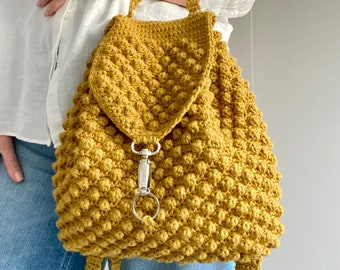 CROCHET PATTERN IRIS Back pack Bag Crochet Bag Pattern Raffia Bag crochet purse  woman bag shopping bag summer bag beach bag, handbag