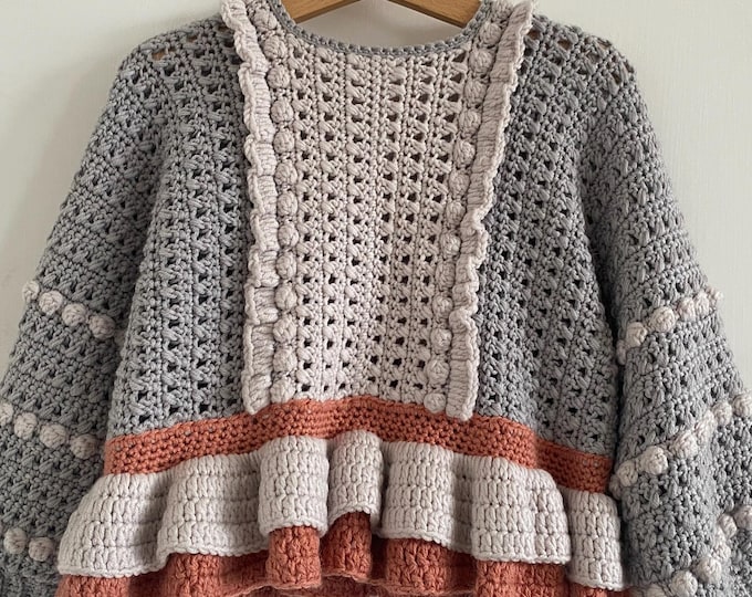 CROCHET PATTERN MINI Bloom Sweater (1-2 years up to 10-12 years), Crochet Baby, Child Granny Square Sweater, Jacket, Baby Pullover