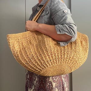 CROCHET PATTERN Playa Bag Crochet Bag Pattern  crochet purse  woman bag shopping bag summer bag beach bag, handbag Raffia Bag