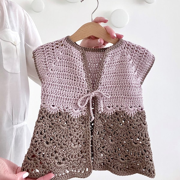 MOTIF cardigan Sasha veste bébé au crochet MOTIF cardigan bébé fille modèle tenue bébé nouveau-né vêtements bébé fille modèle PDF