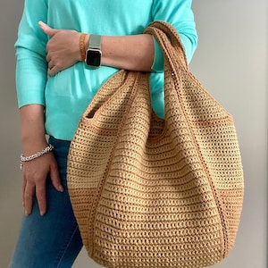 ALMADA MOTIF AU CROCHET Sac en laine au crochet Sac à main au crochet pour femme, sac shopping, sac d'été, sac de plage, sac à main