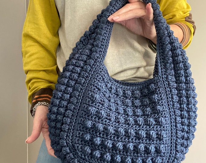 CROCHET PATTERN FERRARA Light 2 Handles Bag Crochet Bag Pattern Wool Bag crochet purse  woman bag, handbag, tote, video tutorial