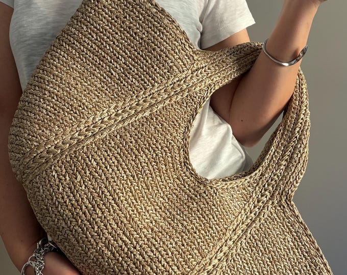 CROCHET PATTERN LECCE Bag Handles Bag Crochet Bag Pattern Wool Bag crochet purse  woman bag, handbag, tote, video tutorial