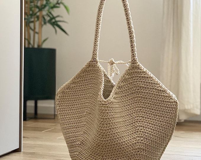 CROCHET PATTERN LEA Bag Crochet Bag Pattern Wool Bag crochet purse  woman bag shopping bag summer bag beach bag, handbag Raffia Bag
