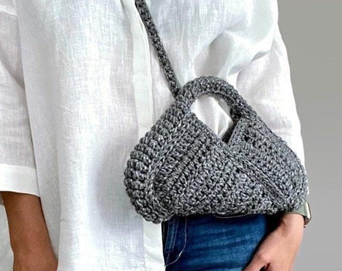 CROCHET PATTERN MINIMECETARA Cetara Crochet Bag Pattern  Bag crochet shoulder bag purse  woman bag summer bag beach bag, handbag