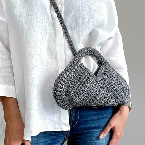 CROCHET PATTERN MINIMECETARA Cetara Crochet Bag Pattern  Bag crochet shoulder bag purse  woman bag summer bag beach bag, handbag