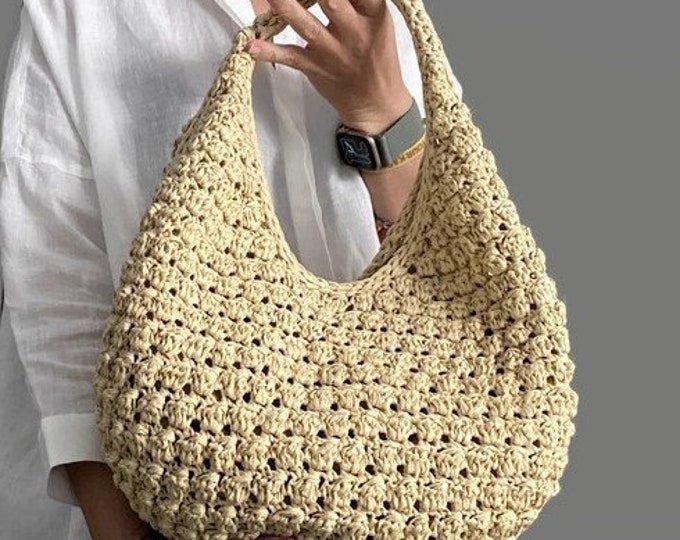 CROCHET PATTERN Ronda Bag Crochet Bag Pattern Wool Bag crochet purse  woman bag shopping bag summer bag beach bag, handbag Raffia Bag