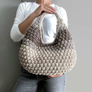 MOTIF AU CROCHET Sac ronda Sac au crochet Sac à main en laine au crochet Sac à main pour femme, sac shopping, sac d'été, sac de plage, sac à main image 1