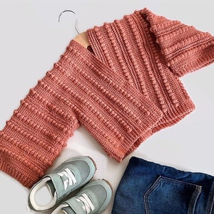 PATRÓN DE CROCHET Cárdigan Mildred Versión Infantil Chaqueta Cárdigan a Crochet Suéter Suéter Fácil a Ganchillo (de 6 meses a 8 años)