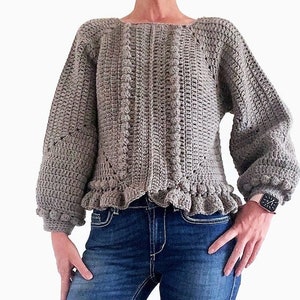 CROCHET PATTERN Granny Square Sweater Adult Crochet , Women Granny Square Jacket Crochet Pullover Crochet Tutorial Easy Crochet