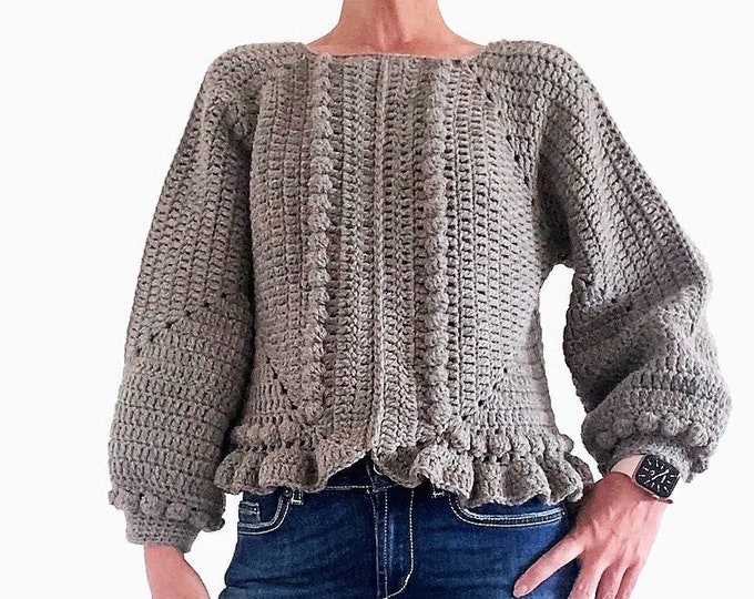 CROCHET PATTERN Granny Square Sweater Adult Crochet , Women Granny Square Jacket Crochet Pullover Crochet Tutorial Easy Crochet