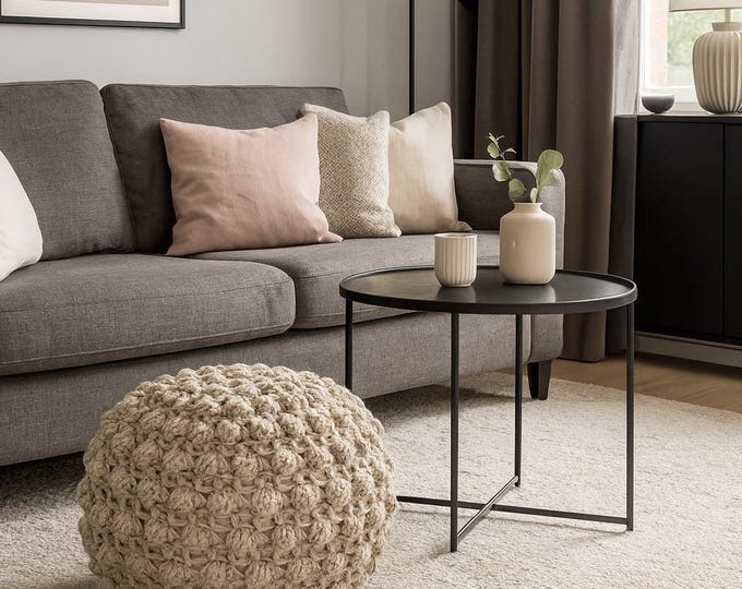 CROCHET PATTERN Video Tutorial Diy Tutorial XL Large Crochet Pouf Poof, Ottoman, Footstool, Home Decor, Pillow, Bean Bag, Floor cushion