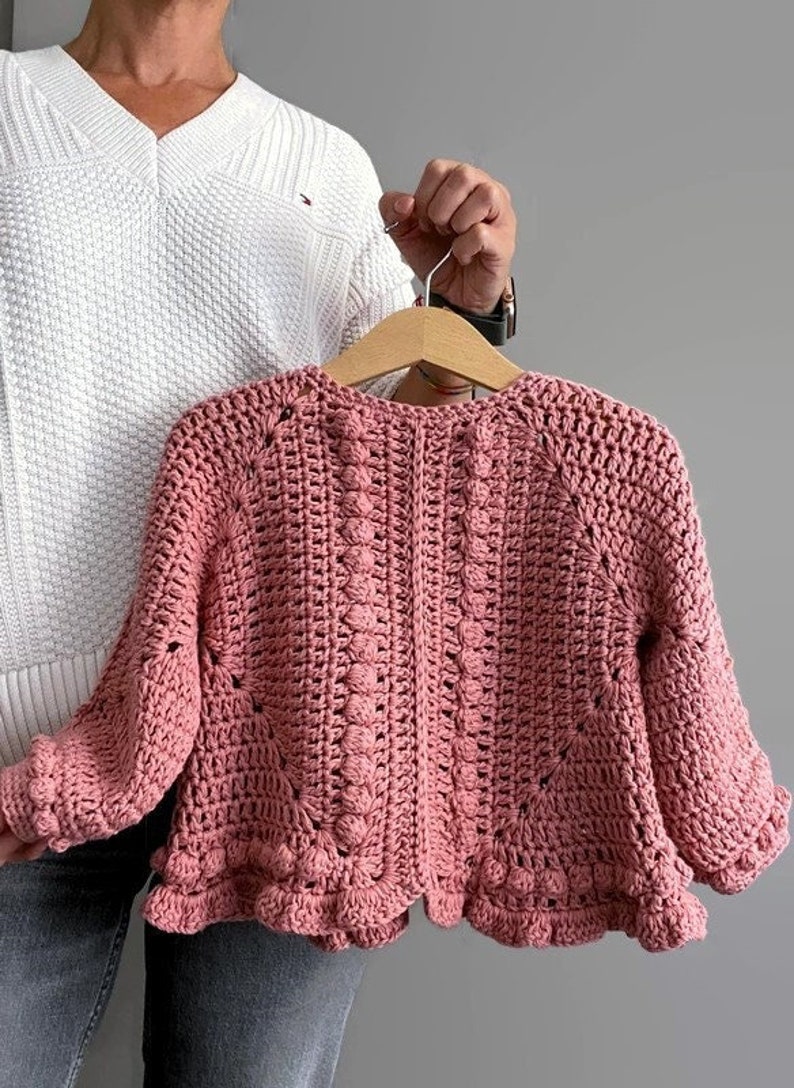 CROCHET PATTERN Crochet Baby, Child Granny Square Sweater, Jacket, Baby Pullover, Easy crochet image 1