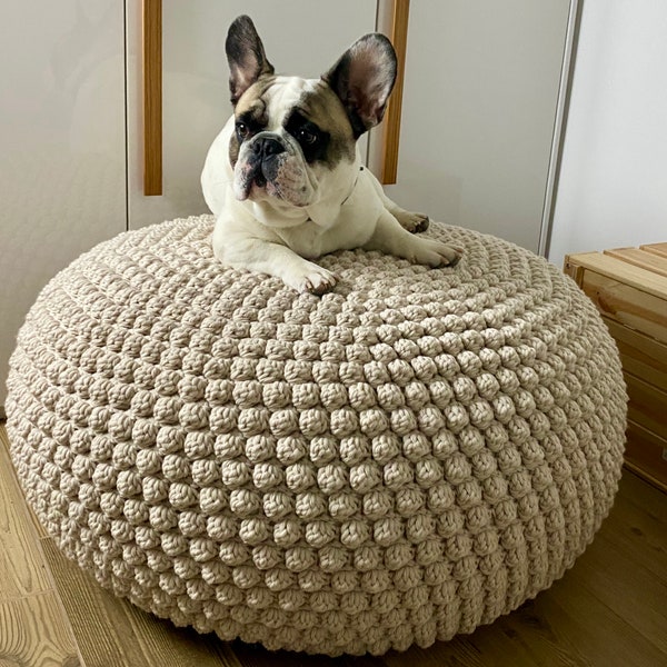 CROCHET PATTERN Bobbles Pouf Video Tutorial Diy Tutorial Crochet Pouf Poof, Ottoman, Footstool, Home Decor, Pillow, Bean Bag, Floor cushion