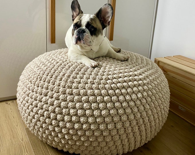 CROCHET PATTERN Bobbles Pouf Video Tutorial Diy Tutorial Crochet Pouf Poof, Ottoman, Footstool, Home Decor, Pillow, Bean Bag, Floor cushion