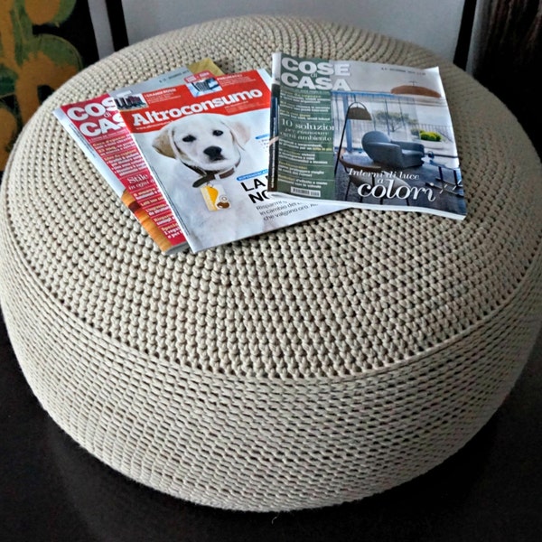 CROCHET PATTERN DIY Tutorial Large Crochet Pouf Poof, Ottoman, Footstool, Home Decor, Pillow, Bean Bag, Floor cushion (Crochet Pattern)