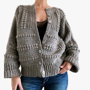 CROCHET PATTERN AMBRE Pull Cardigan Adulte Crochet , Femmes Grand-mère Carré Veste Crochet Pull Crochet Tutoriel Crochet Facile image 1