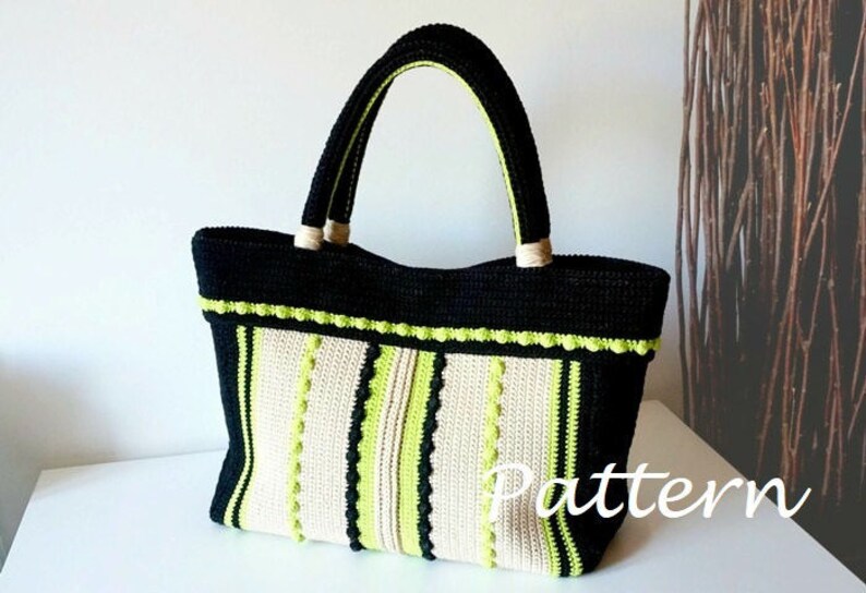 CROCHET PATTERN Crochet Bag Pattern Tote Pattern crochet purse woman bag, shopping bag, summer bag beach bag, handbag, crochet shoulder bag image 3
