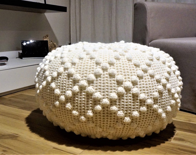 CROCHET PATTERN DIY Tutorial Large Crochet Pouf Poof, Ottoman, Footstool, Home Decor, Pillow, Bean Bag, Floor cushion (Crochet Pattern)