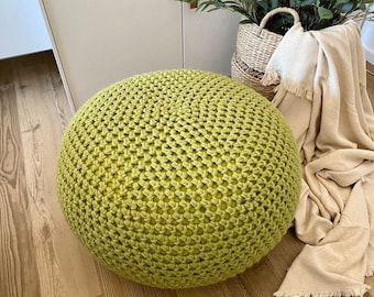 CROCHET PATTERN Super Chunky in Eskimo Puff Ottoman Diy Tutorial  Crochet Pouf Poof,  Footstool, Home Decor, Pillow, Bean Bag, Floor cushion