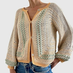 CROCHET PATTERN  Greer Cardi Adults Version Crochet Cardigan Jacket Sweater Easy Crochet