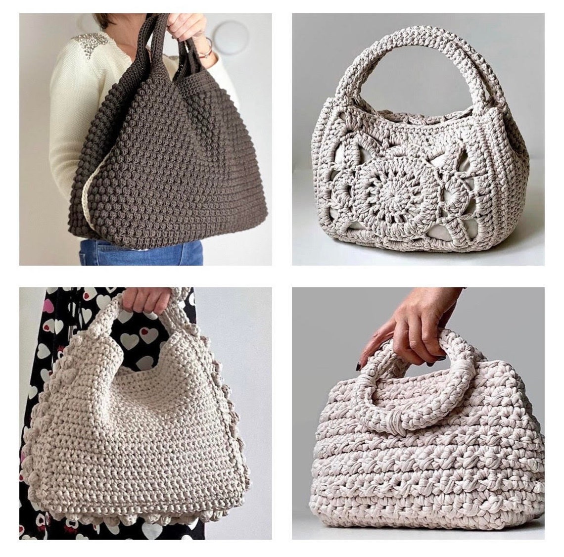 4 CROCHET PATTERNS Crochet Bag Pattern Tote Pattern Crochet - Etsy