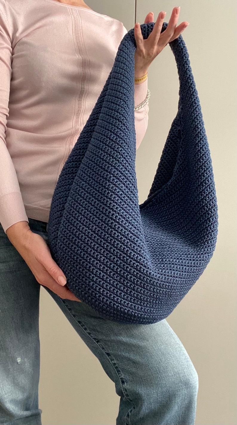 CROCHET PATTERN MAXIHOBO Bag Crochet Bag Pattern Wool Bag crochet purse woman bag shopping bag summer bag beach bag, handbag image 3