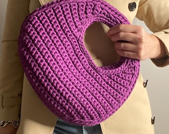 CROCHET PATTERN MINIME Luna Bag Crochet Bag Pattern T-Shirt yarn Bag crochet purse  woman bag shopping bag summer bag beach bag, handbag