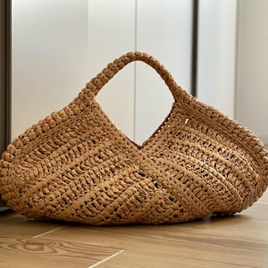 CROCHET PATTERN CETARA Crochet Bag Pattern Raffia Bag crochet purse woman bag shopping bag summer bag beach bag, handbag image 2