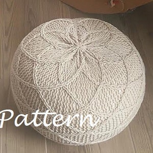 KNITTING PATTERN Knitted Pouf Pattern Poof Knitting Ottoman Footstool Home Decor Pillow Bean Bag, Pouffe, Floor cushion image 3