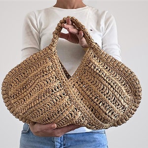 CROCHET PATTERN CETARA Crochet Bag Pattern Raffia Bag crochet purse woman bag shopping bag summer bag beach bag, handbag image 4