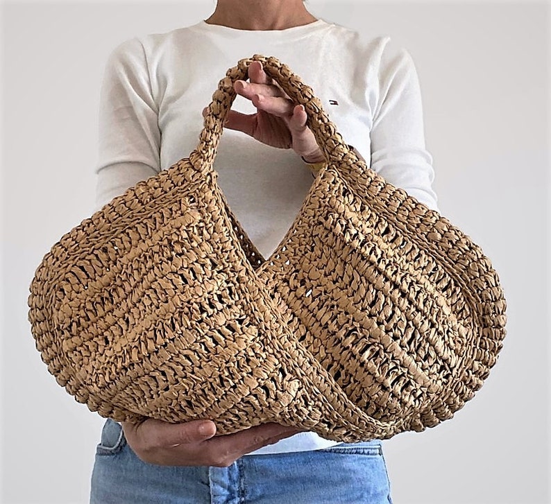 CROCHET PATTERN CETARA Crochet Bag Pattern Raffia Bag crochet purse woman bag shopping bag summer bag beach bag, handbag image 4