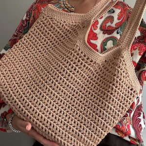 Modello per borsa a rete all'uncinetto, borsa in lana, borsetta all'uncinetto, borsa da donna, borsa per la spesa, borsa estiva, borsa da spiaggia, borsetta