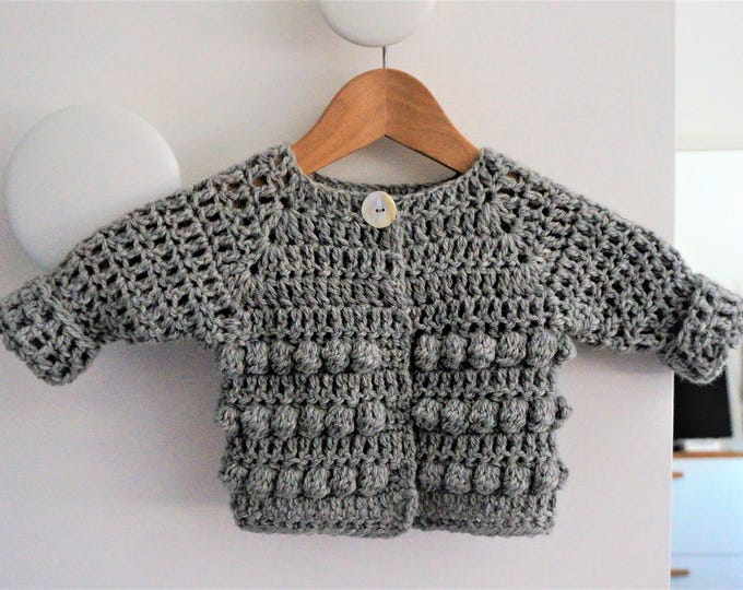 CROCHET PATTERN  Cardigan | Baby, Infant, Toddler crochet top diy pattern | vintage, modern, simple winter sweater | Baby girl, baby boy