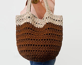 CROCHET PATTERN Crochet Bag Pattern Tote Pattern crochet purse  woman bag, shopping bag, summer bag beach bag, handbag, crochet shoulder bag