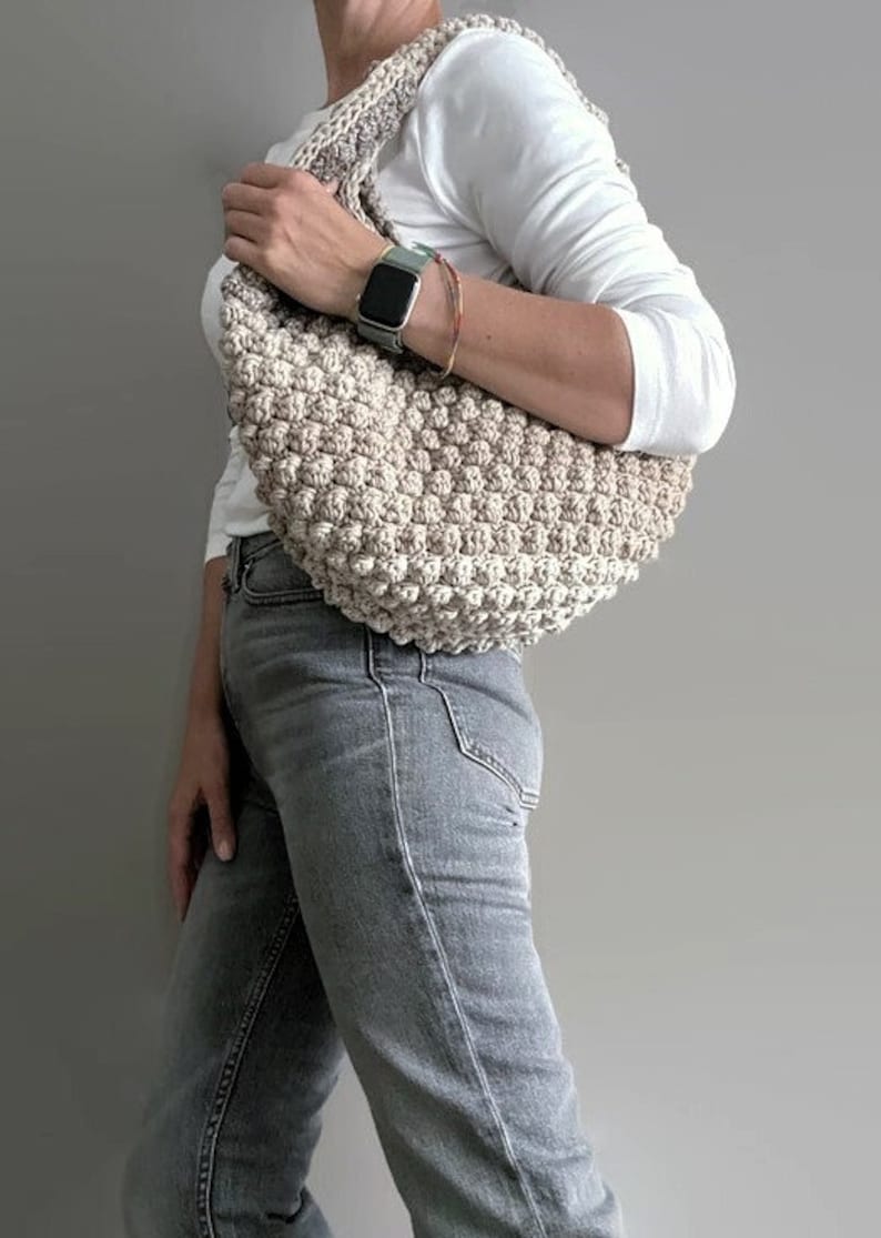 CROCHET PATTERN Ronda Bag Crochet Bag Pattern Wool Bag crochet purse woman bag shopping bag summer bag beach bag, handbag image 6