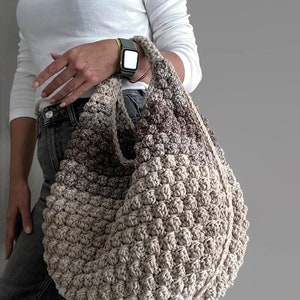 MOTIF AU CROCHET Sac ronda Sac au crochet Sac en laine au crochet Sac à main au crochet pour femme, sac shopping, sac d'été, sac de plage, sac à main en raphia image 7